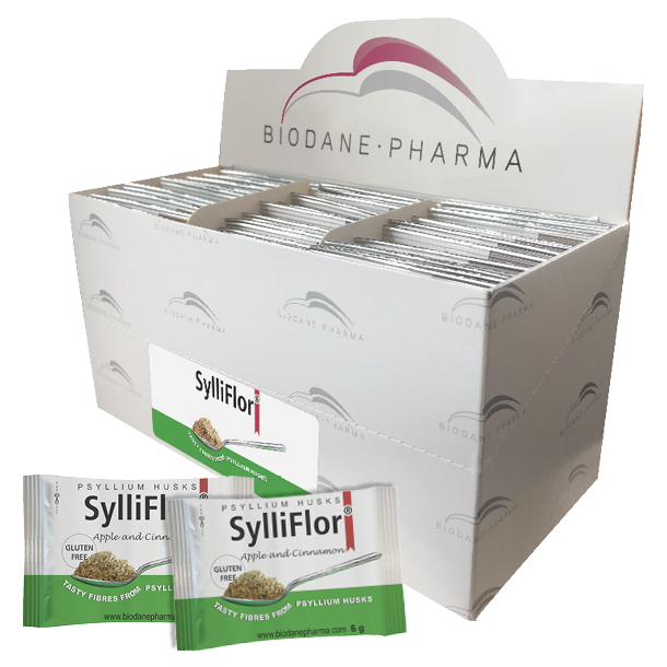 SylliFlor<sup>®</sup> Psyllium Husks<br />Apple and Cinnamon<br />Sachets 30 x 6 g