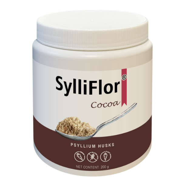 SylliFlor<sup></sup> Psyllium Husks<br>Cocoa<br>Single pack 200 g