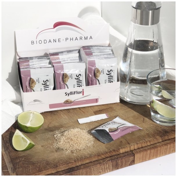 SylliFlor Vanilla Sachets – fiber supplement with a mild and sweet taste of vanilla made from psyllium husks by Biodane Pharma