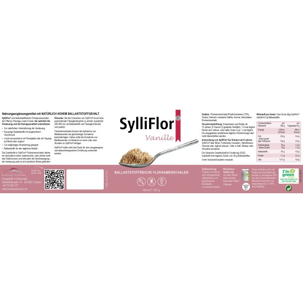 SylliFlor<sup></sup> Flohsamenschalen<br />Vanille<br />200 g