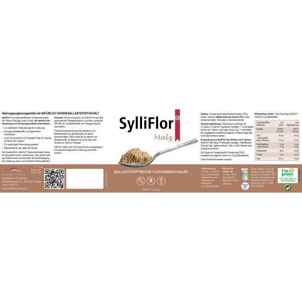 SylliFlor<sup></sup> Flohsamenschalen<br />Malz<br />200 g