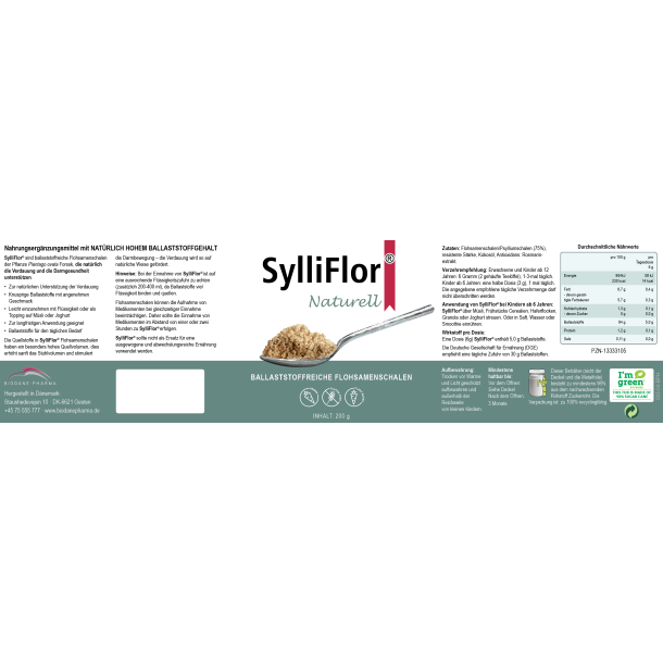 SylliFlor<sup>®</sup> Flohsamenschalen<br />Naturell<br />200 g