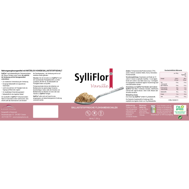 SylliFlor<sup>®</sup> Flohsamenschalen<br />Vanille<br />200 g