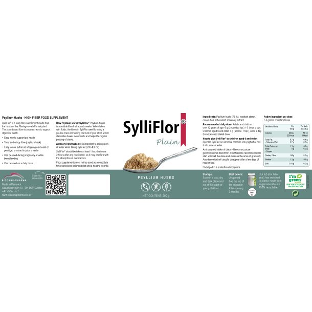 SylliFlor<sup></sup> Psyllium Husks<br />Plain<br />Single pack 200 g